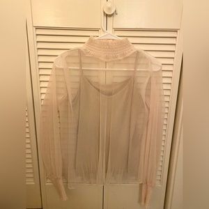 Set: Sheer Blouse + Camisole Top
